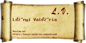 Lányi Valéria névjegykártya